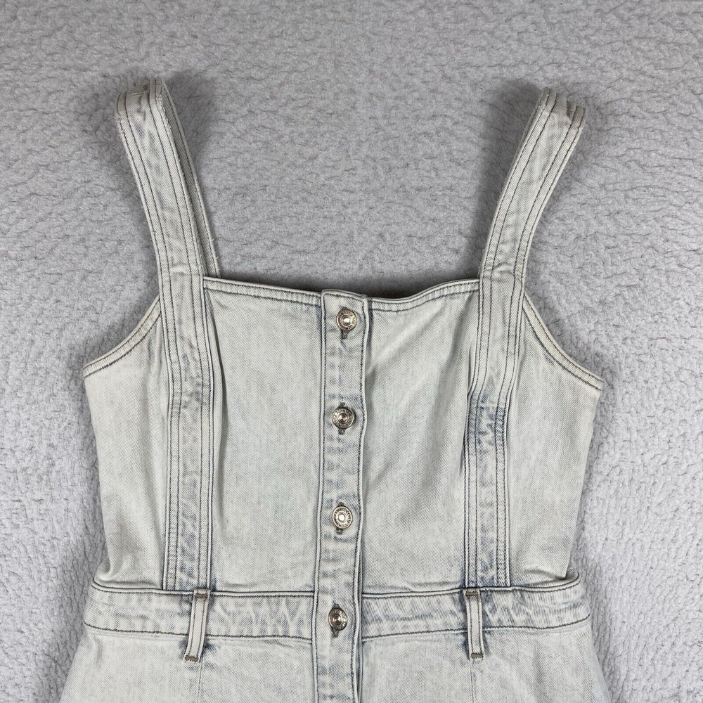 7 For All Mankind Dress Womens Large Denim Mini Frayed Hem‎ Sun Bleached Travel - Picture 4 of 11